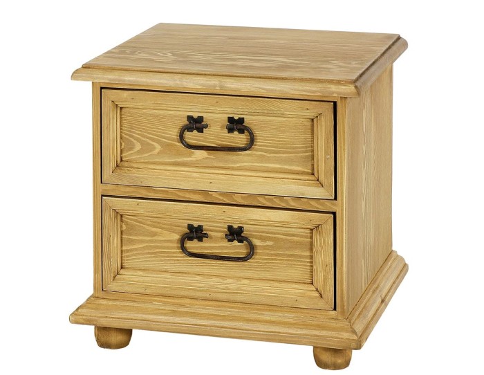 Stolik nocny sosnowy SN 700 drewniany jasny wosk