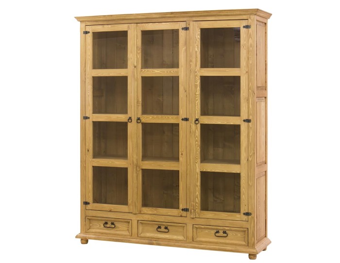 Witryna sosnowa KW 709/I drewniana jasny wosk